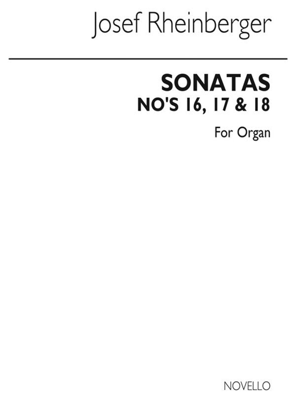 Rheinberger Sonatas No's 16 -18 Organ (Archive) (Softcover Book)