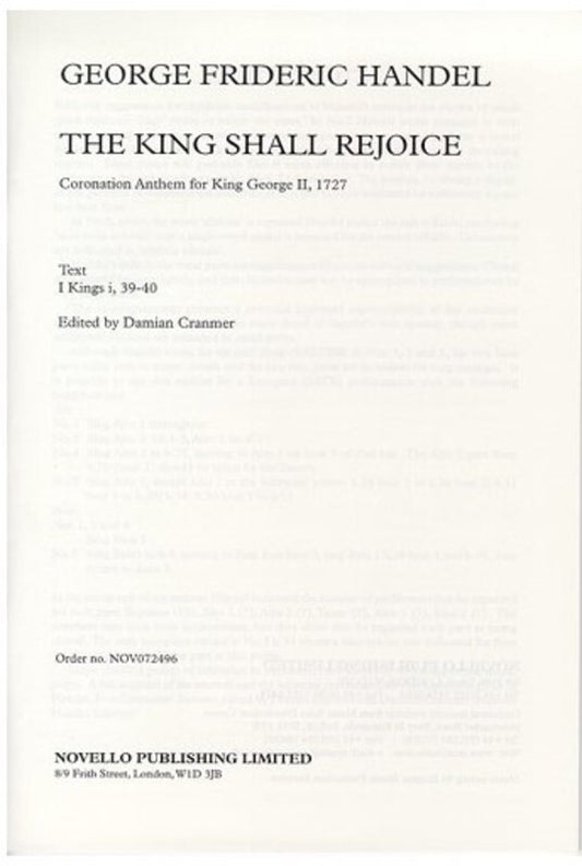 Handel - The King Shall Rejoice SAATBB