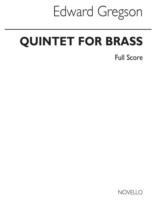 Gregson Quintet Brass Score(Arc) (Music Score) Book