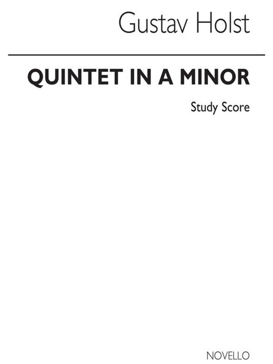 Holst Quintet A Min Op3 Piano/Winds Score Book