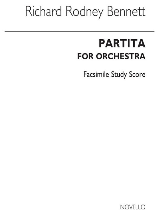 Bennett Partita For Orchestra Study Scor