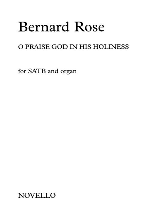 O Praise God In His Holiness SATB/Organ