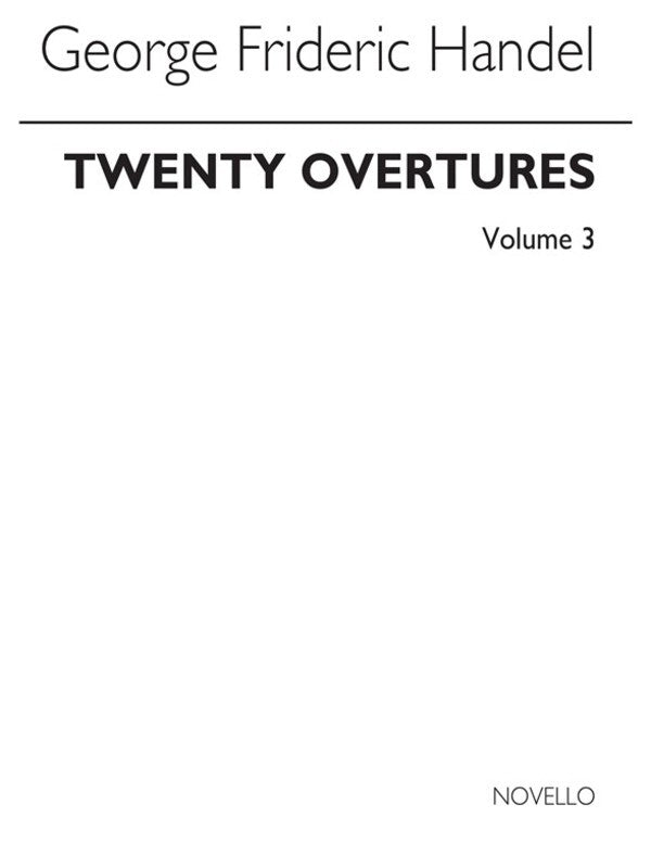 Handel 20 Auth.Overtures Book.3 Kbd(Arc)