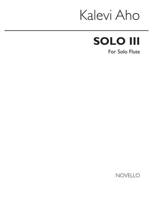Aho Solo Iii For Solo Flute (Softcover Book)