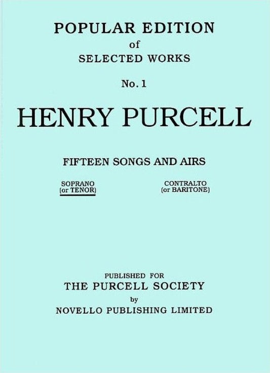 Purcell 15 Songs And Airs High Voice (Softcover Book/CD)