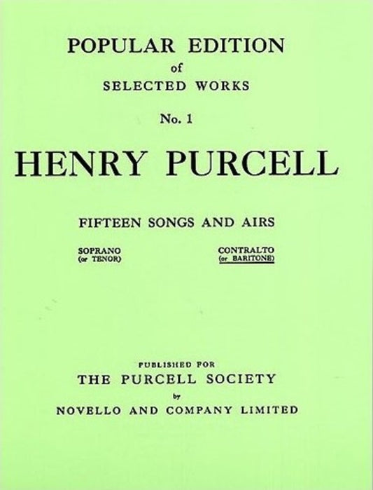 Purcell 15 Songs And Airs Low Voice (Softcover Book/CD)