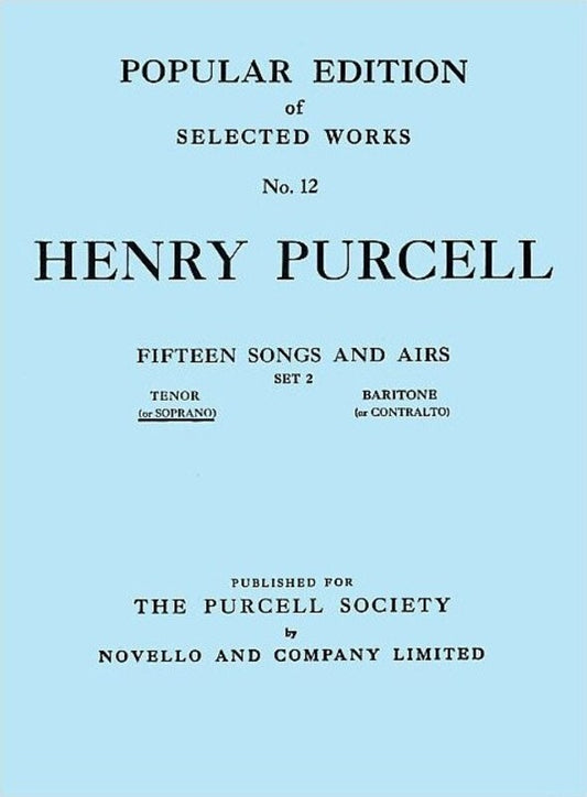 Purcell 15 Songs And Airs 2 High Voice (Softcover Book)