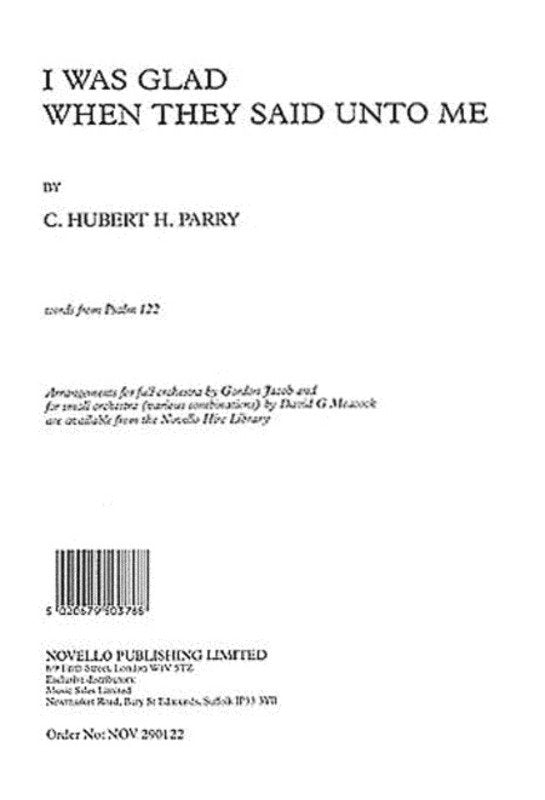 Parry I Was Glad When They Satb (Novello)
