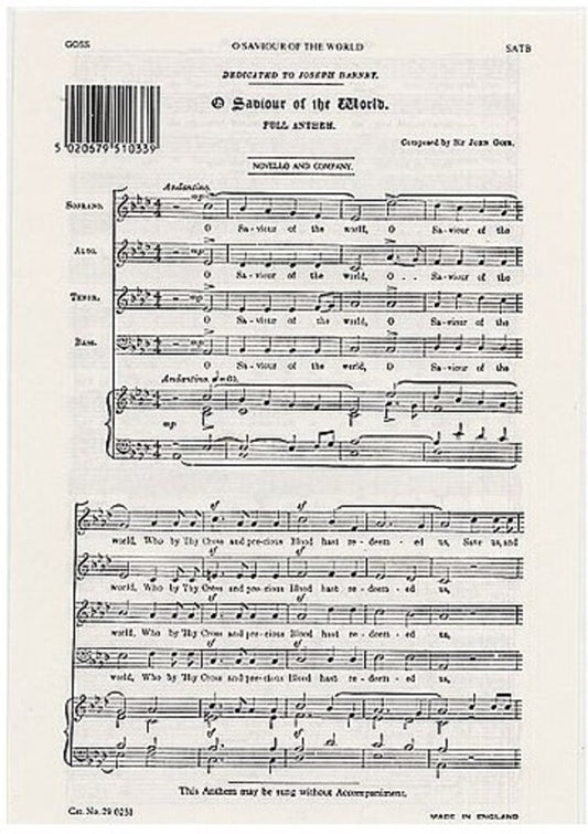 Goss O Saviour Of The World SATB