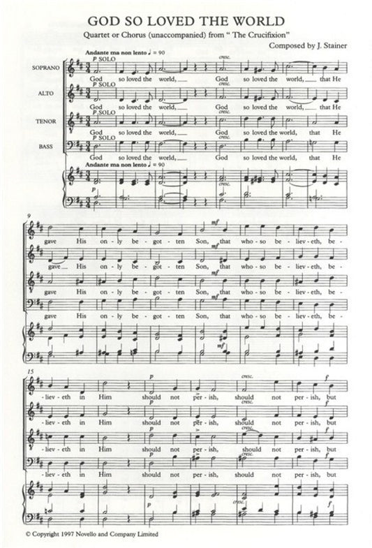 Stainer God So Loved The World SATB