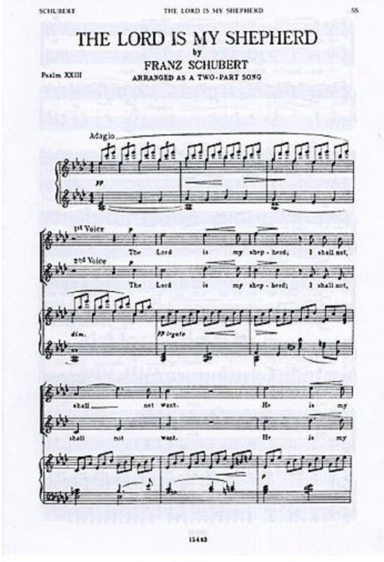 Schubert Lord Is My Shepherd sSingle Sheeta