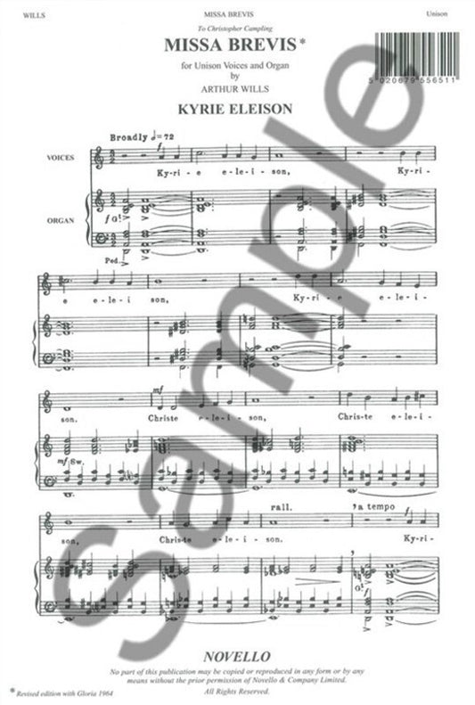 Wills Missa Brevis Unison
