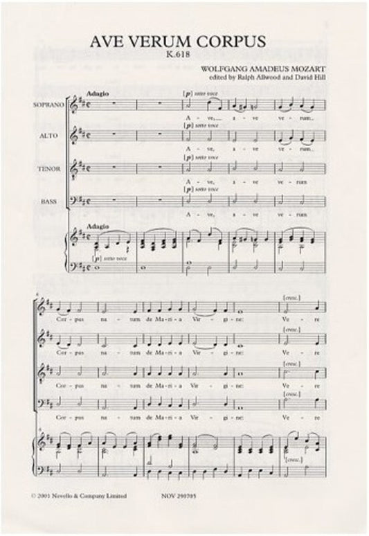 Mozart Ave Verum Corpus SATB