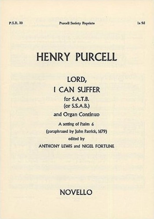 Purcell Lord I Can Suffer SATB