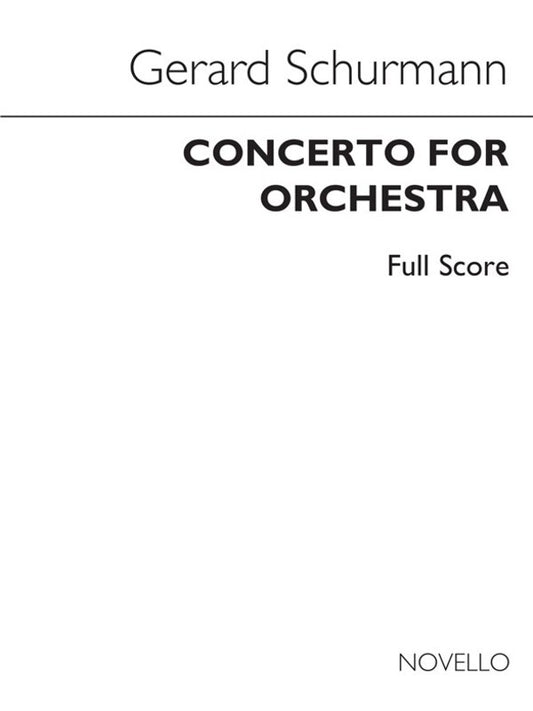 Schurmann Concerto For Orchestra Score