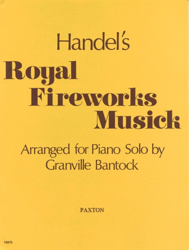 Handel Royal Fireworks Music Piano Solo (Softcover Book)
