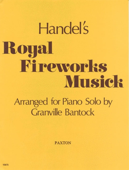Handel Royal Fireworks Music Piano Solo (Softcover Book)