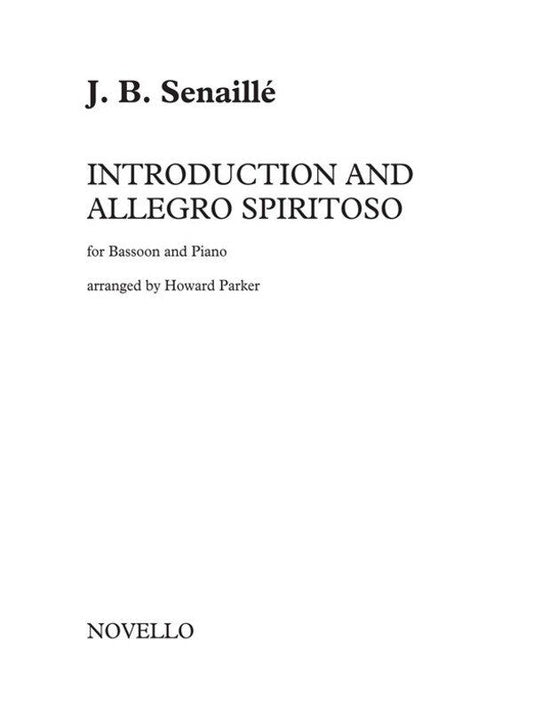 Senaille - Introduction & Allegro Spiritoso for Bassoon and Piano, Arranged by Howard Parker