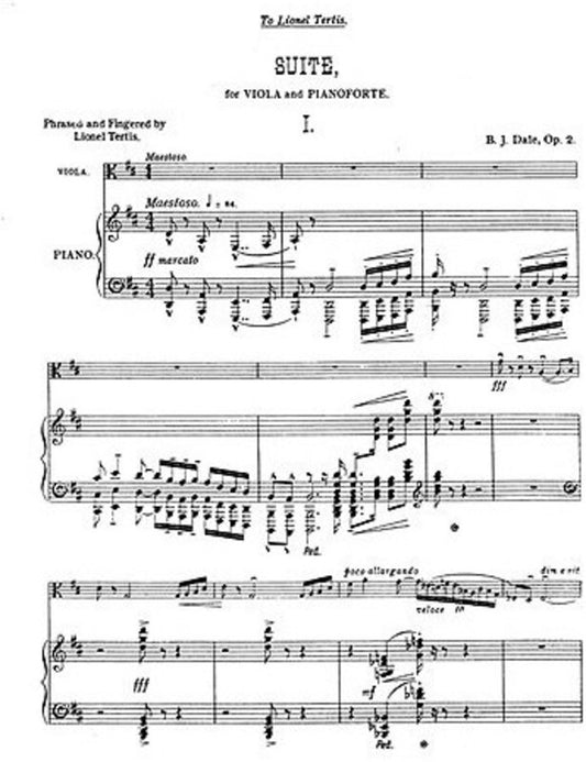 Dale Suite Op 2 Viola/Piano(Archive Ed.) (Softcover Book)