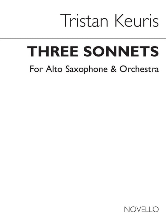 Three Sonnets Full Score Asax/Orch (Music Score) Book