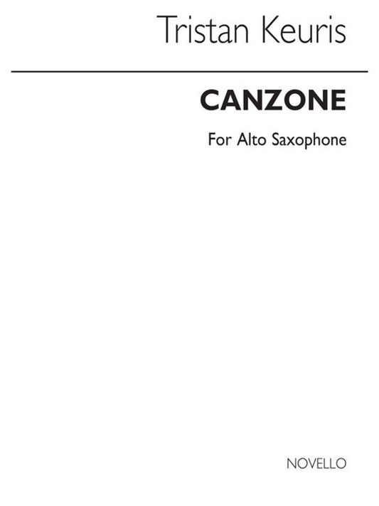Canzone For Alto Saxophone Solo (Softcover Book)