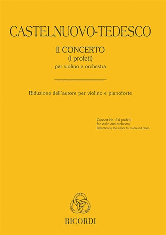 Concerto No 2 (I Profeti) Violin And Piano Book