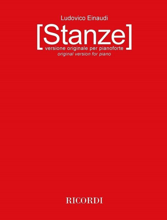 Einaudi - Stanze Original Version for Piano, 68 Pages, Ricordi
