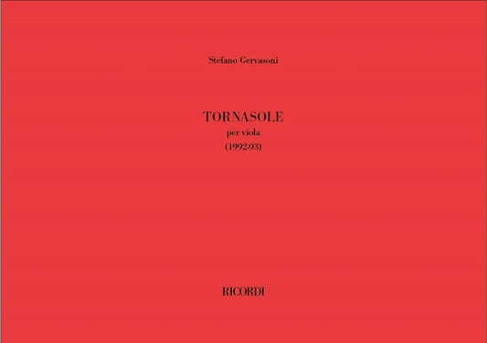 Gervasoni - Tornasole For Viola Solo Softcover Book (Viola)