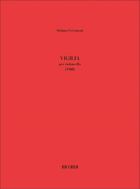 Gervasoni - Vigilia For Cello Solo Softcover Book (Cello)