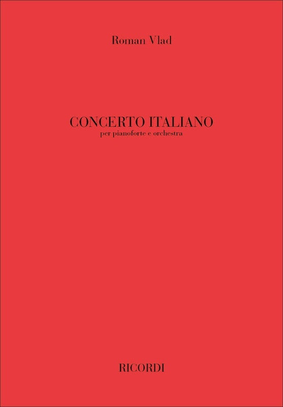 Vlad - Concerto Italiano For Piano/Orchestra Full Score Score