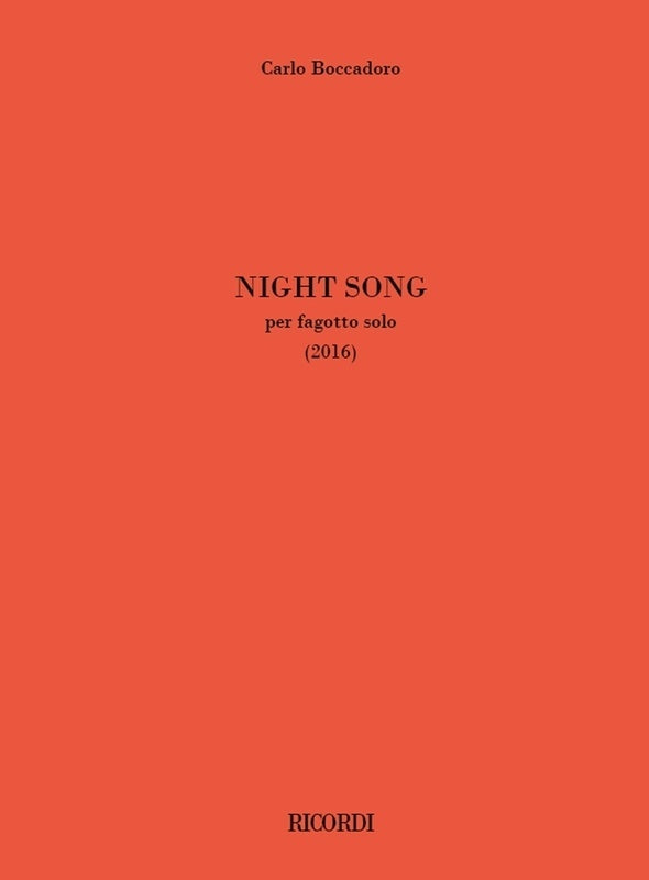 Boccadoro - Night Song For Bassoon Solo Softcover Book (Bassoon)