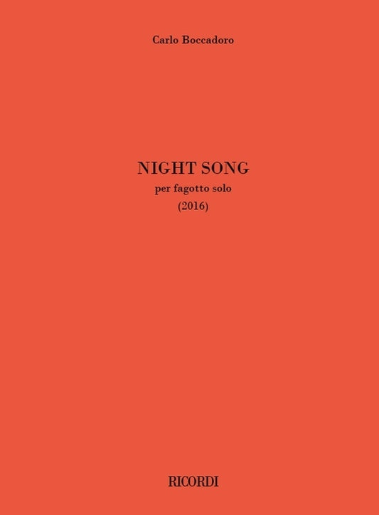 Boccadoro - Night Song For Bassoon Solo Softcover Book (Bassoon)