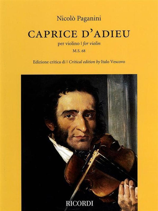 Paganini - Caprice D'Adieu For Violin (Softcover Book)