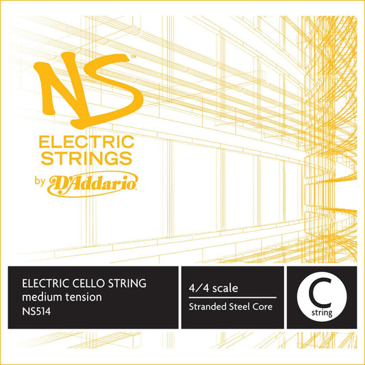 D'Addario NS Electric Cello Single C String, 4/4 Scale, Medium Tension
