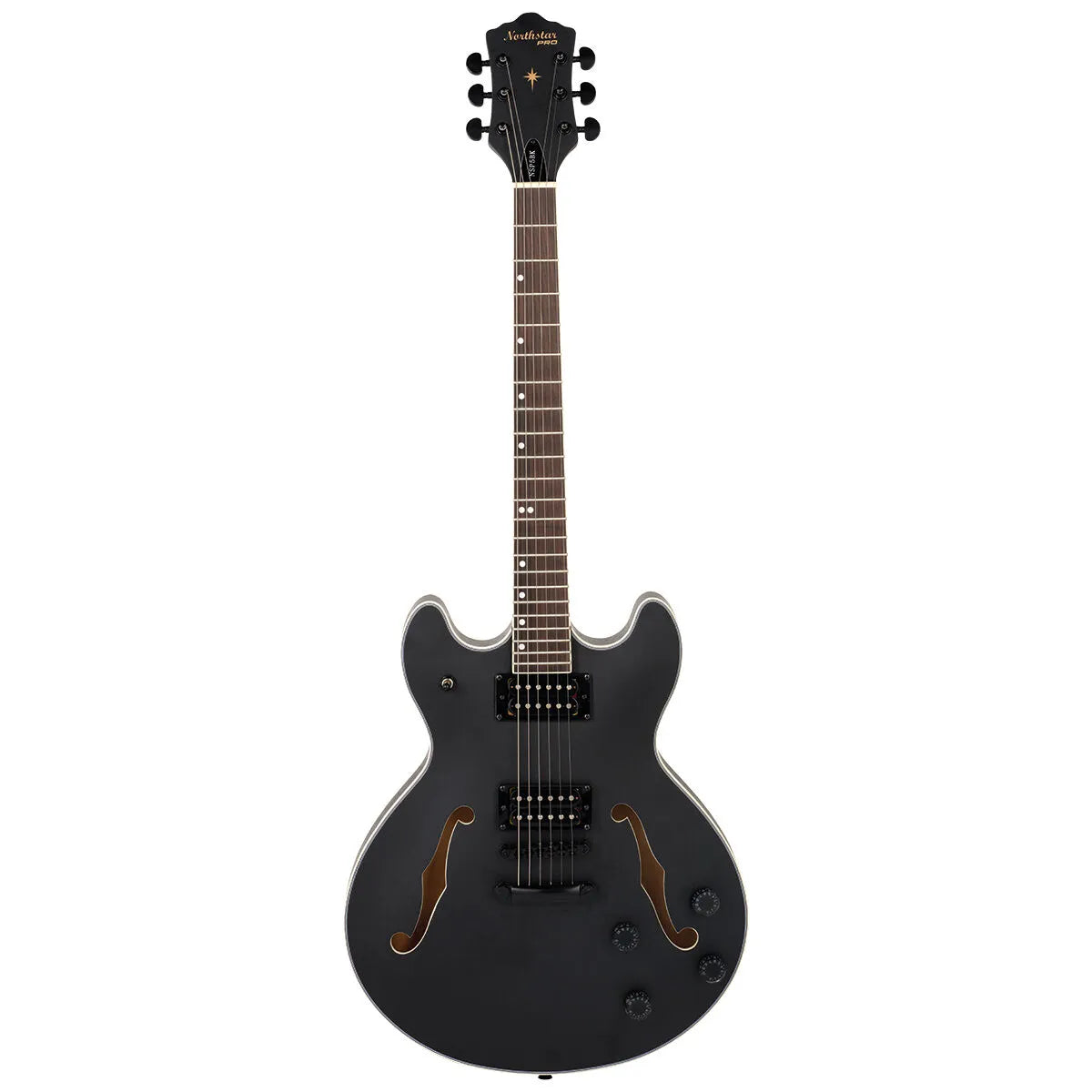 Northstar Pro NSP5-BK Hollow Body Electric Guitar Open Pore Black Satin — view 2