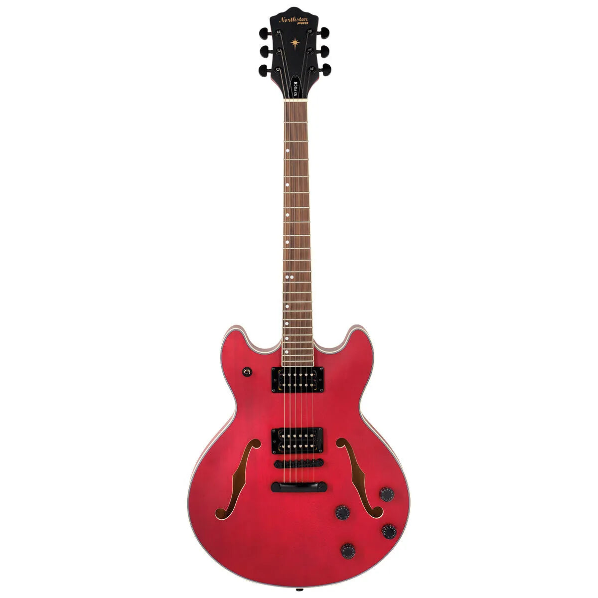 Northstar Pro NSP5CH Semi Acoustic Hollow Body Electric Guitar Open Pore Cherry Satin — view 2