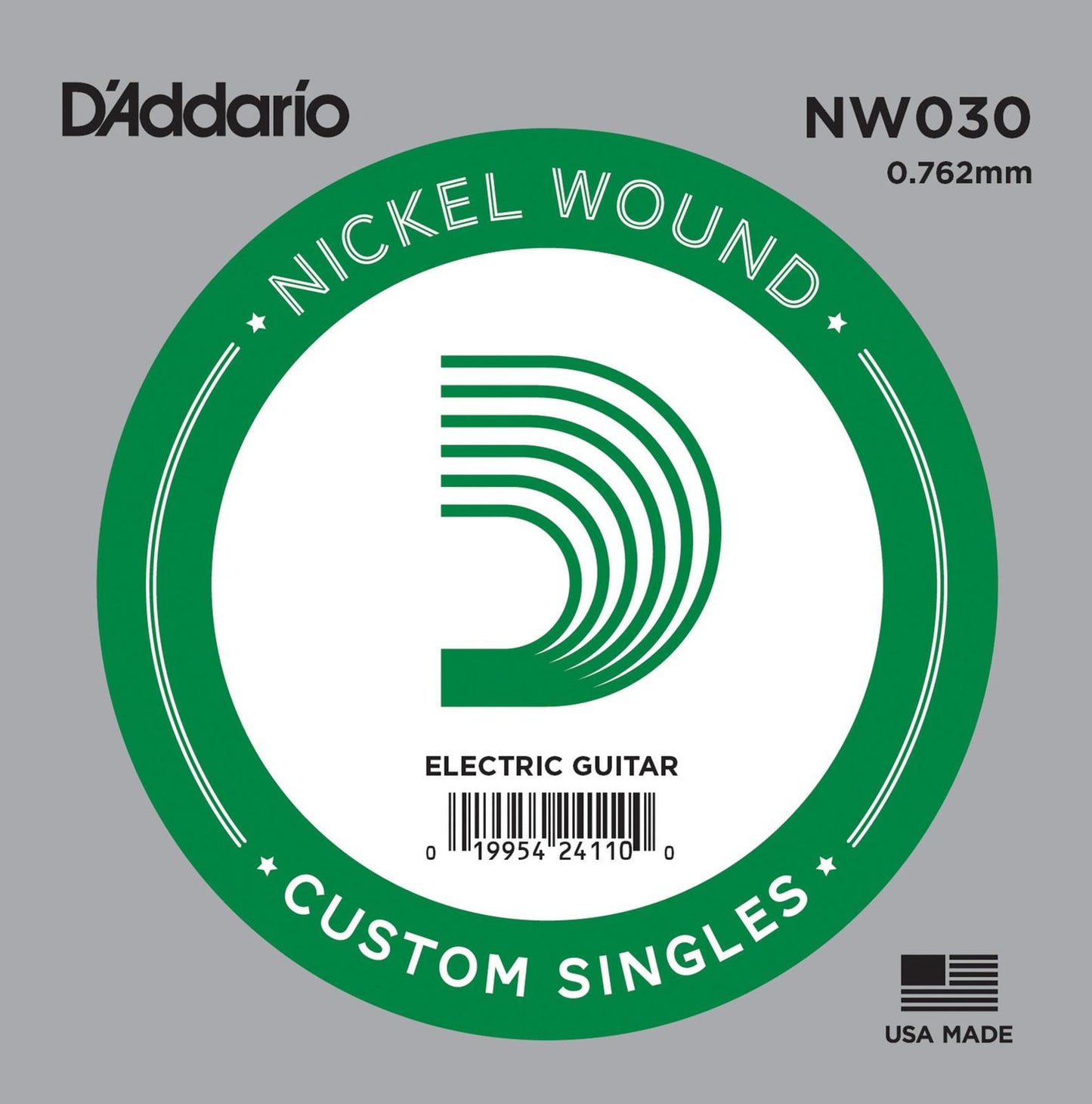 D'Addario NW030 Nickel Wound Electric Guitar Single String, .030