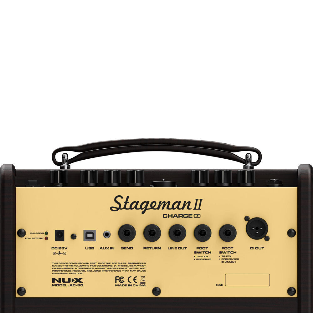 NU-X Stageman II 80W Battery Powered Acoustic Guitar Amplifier with Digital FX and Bluetooth — view 5