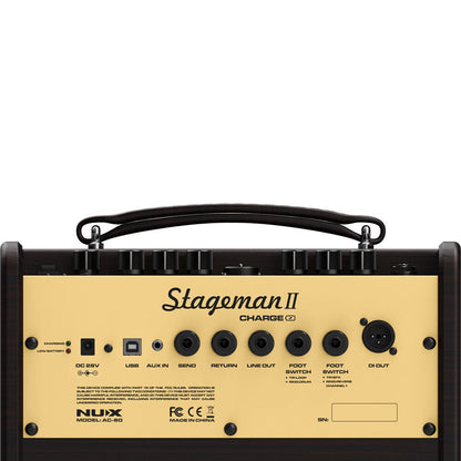 NU-X Stageman II 80W Battery Powered Acoustic Guitar Amplifier with Digital FX and Bluetooth — view 5