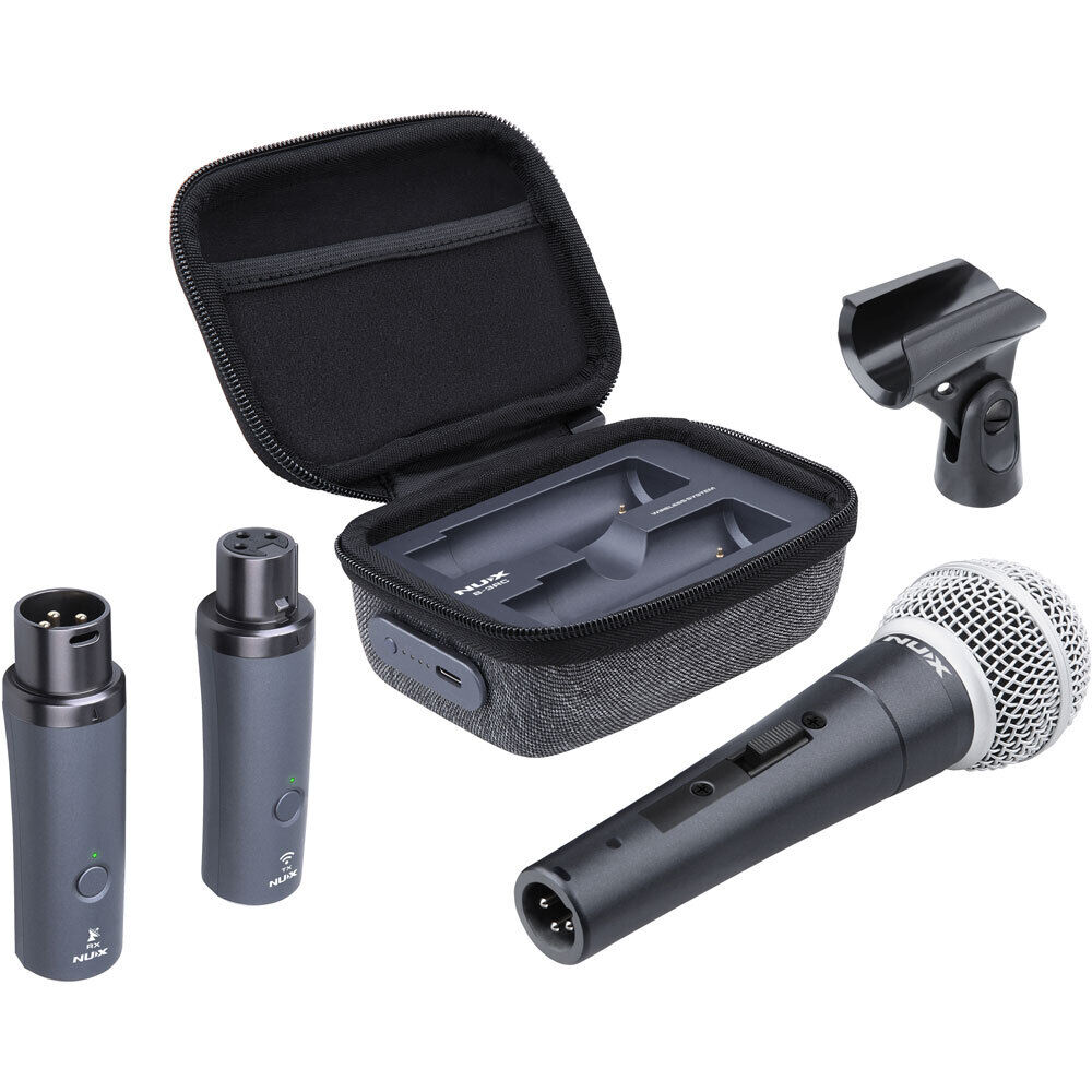 NU-X B3RC 2.4GHz Wireless Microphone System Bundle with Dynamic Microphone and Charging Box