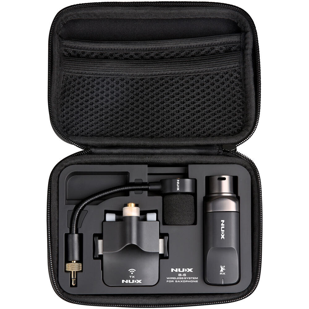 NUX B-6 Digital 2.4GHz Wireless System for Saxophone with Gooseneck Microphone and Charging Storage Case — view 3