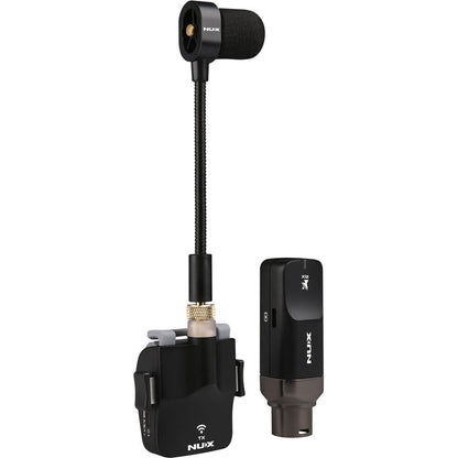 NUX B-6 Digital 2.4GHz Wireless System for Saxophone with Gooseneck Microphone and Charging Storage Case