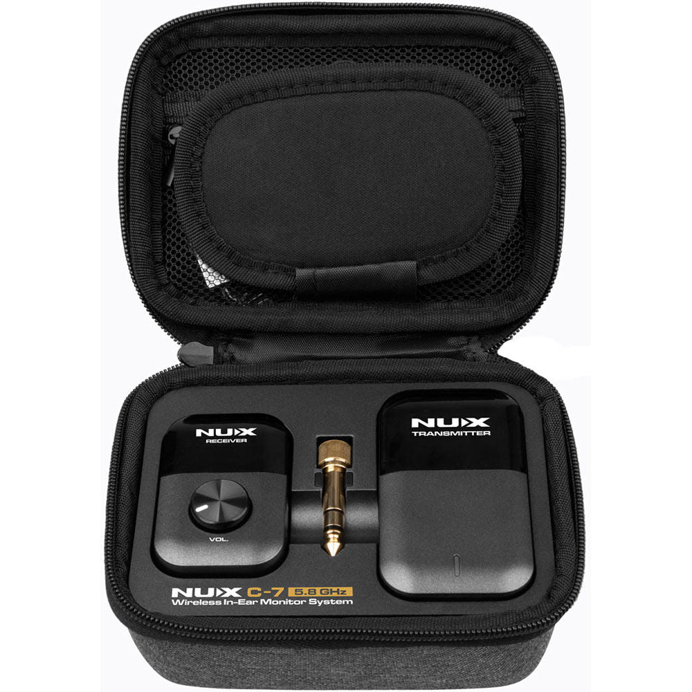 NU-X C7RC 5.8 GHz Stereo Wireless In-Ear Monitor System with Charging Case and Multiple Receiver Support