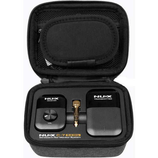 NU-X C7RC 5.8 GHz Stereo Wireless In-Ear Monitor System with Charging Case and Multiple Receiver Support