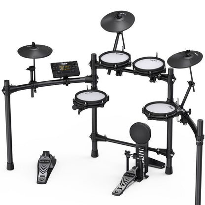 NU-X DM210 Portable 8-Piece Electronic Drum Kit with Mesh Heads, MIDI, Bluetooth, Metronome, Coach, 15 Presets, 10 Demo Songs