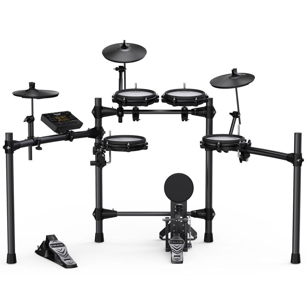 NU-X DM210 Portable 8-Piece Electronic Drum Kit with Mesh Heads, MIDI, Bluetooth, Metronome, Coach, 15 Presets, 10 Demo Songs — view 2