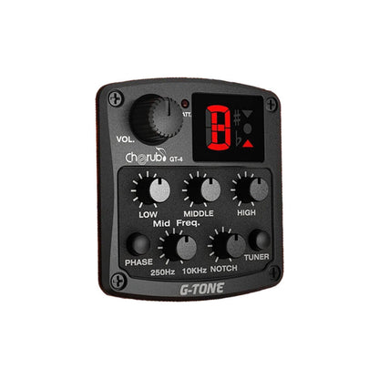 Cherub GT-4 Acoustic Guitar Preamp System with Tuner, Piezo Pickup, 4 Band EQ, Notch Filter, Phase Effect