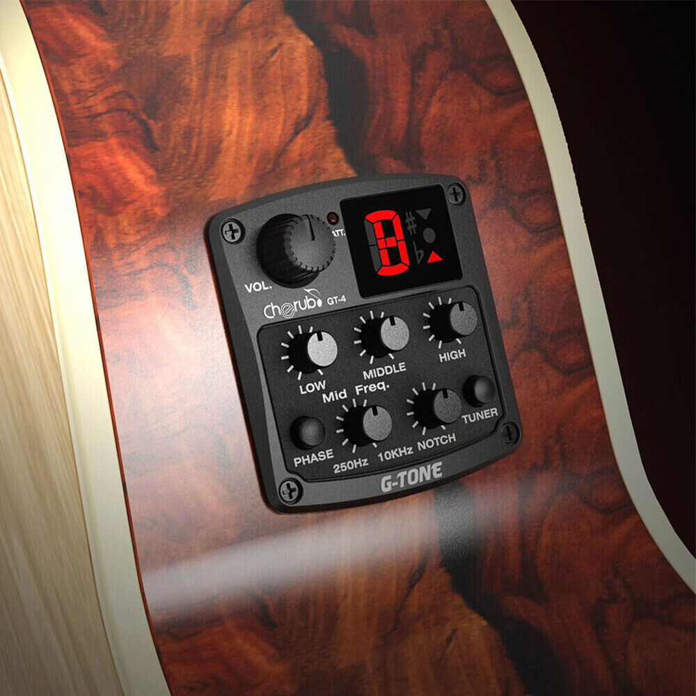 Cherub GT-4 Acoustic Guitar Preamp System with Tuner, Piezo Pickup, 4 Band EQ, Notch Filter, Phase Effect — view 2