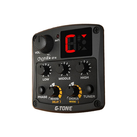 Cherub GT-6 Acoustic Guitar Preamp System with 4 Band EQ, Tuner, FX & Piezo Pickup