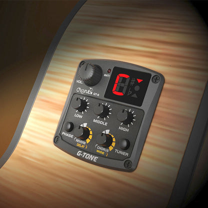 Cherub GT-6 Acoustic Guitar Preamp System with 4 Band EQ, Tuner, FX & Piezo Pickup — view 2